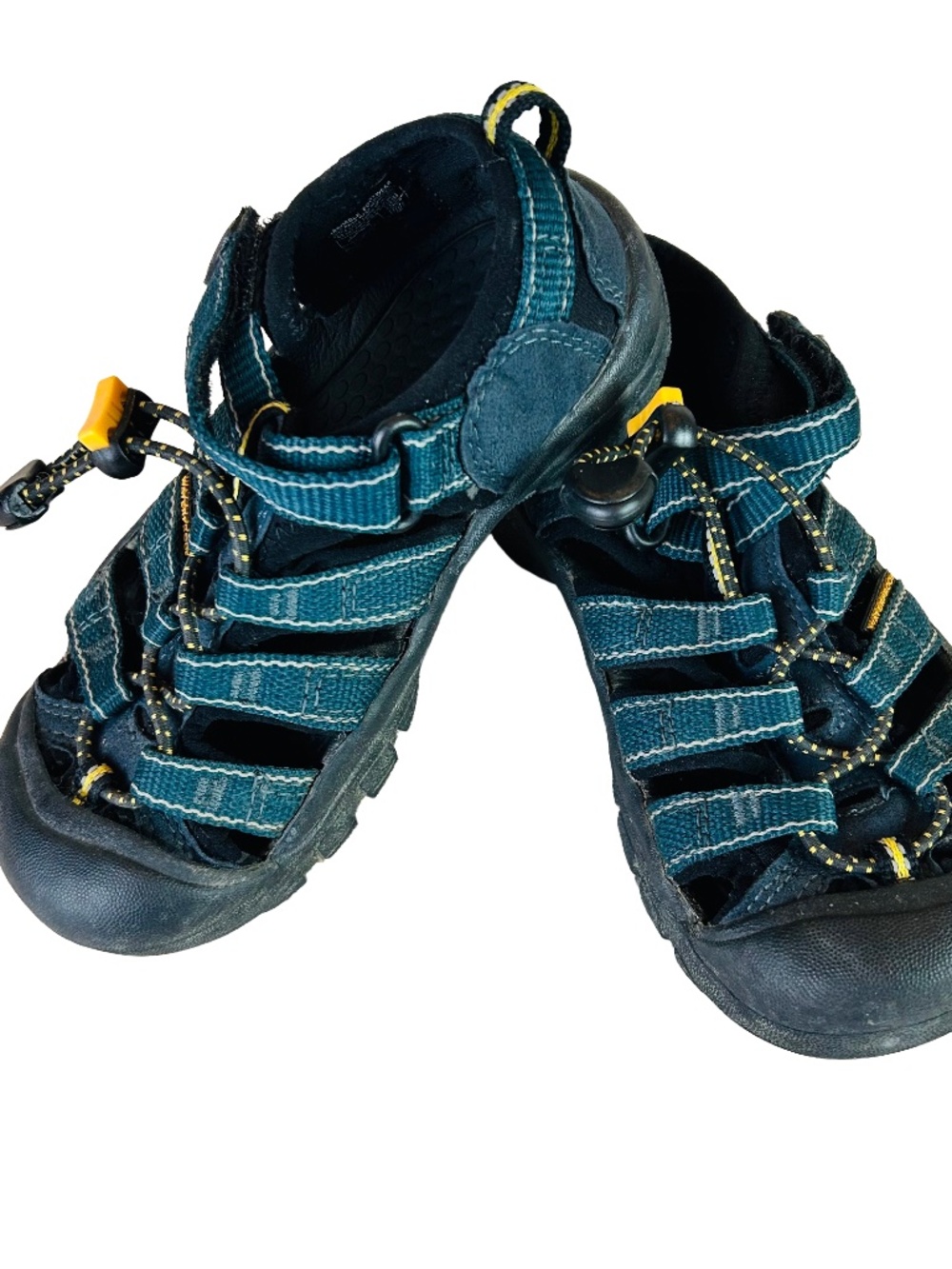 Keen Newport H2 Kids Sandals Navy Yellow Size 12